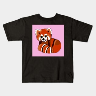 Red panda print on pink Kids T-Shirt